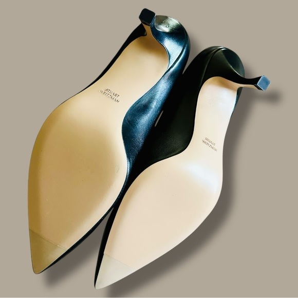 NWOT Stuart Weitzman Black Leather ‘Tippi 75’ Pointed Toe Pumps Size 11.5 - Picture 7 of 16